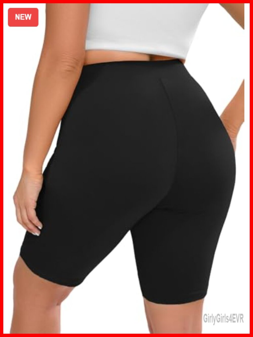 Plus Size Biker Shorts High Waist Tummy Control 8" Inseam Yoga Workout